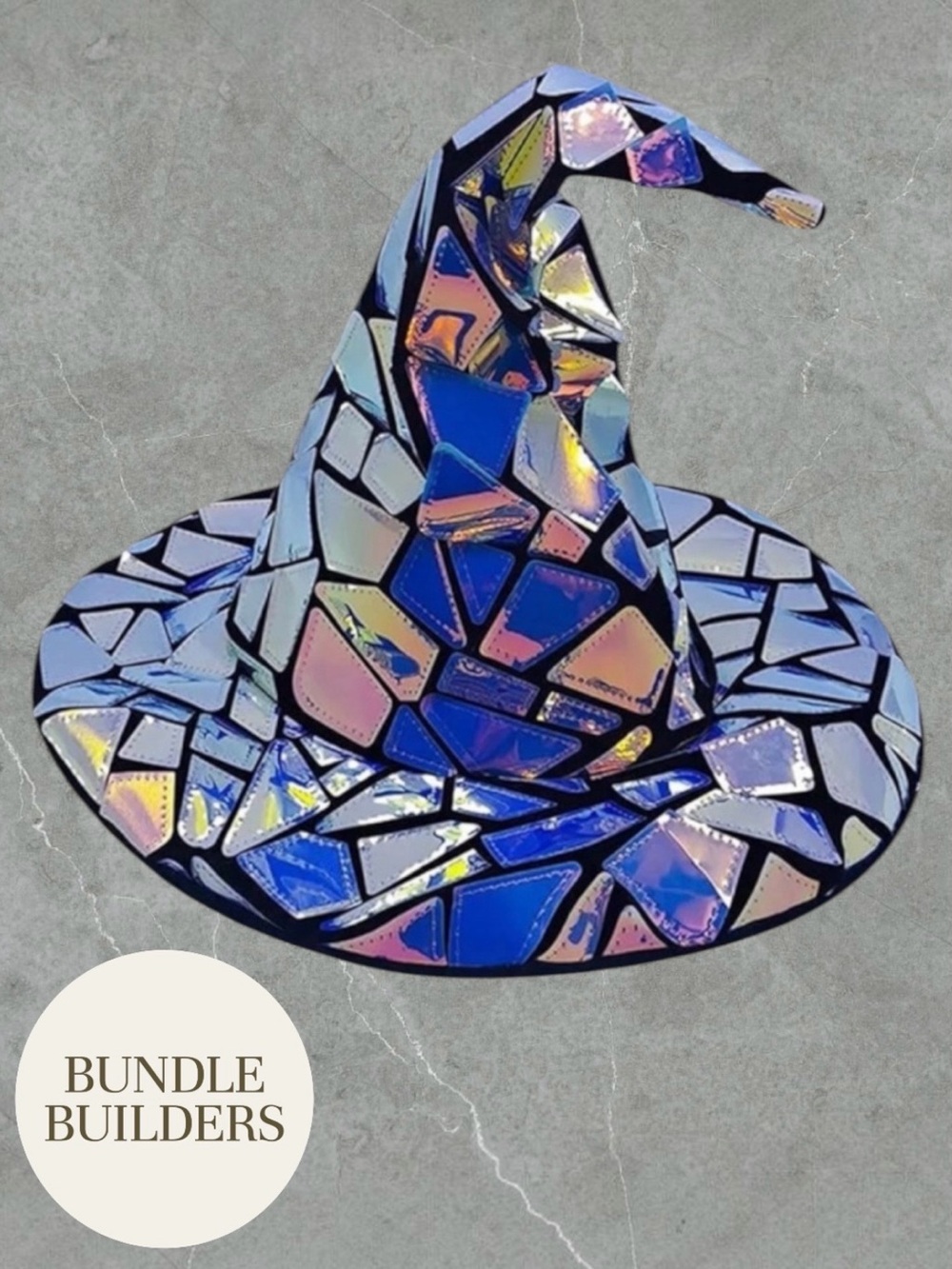 $10 Add-on | Holographic Mosaic Witch Hat - Iridescent